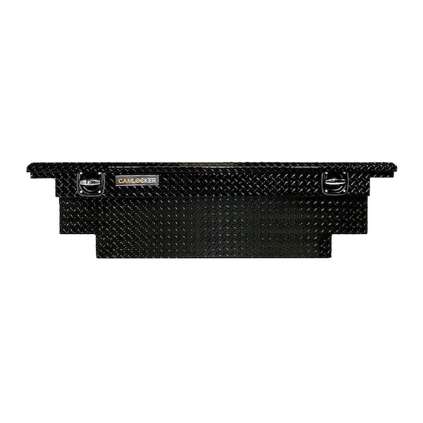 71in Low Profile Crossover Truck Tool Box, Notched Gloss Black Aluminum